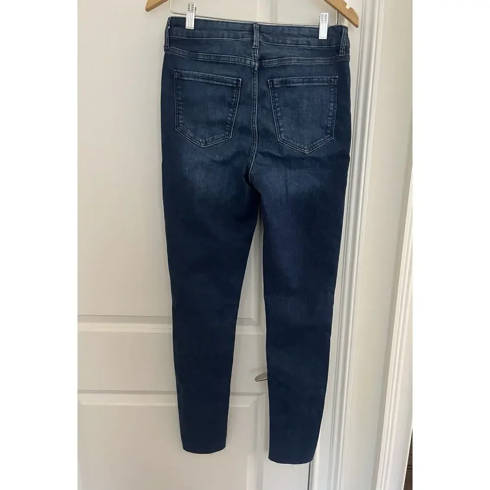 Old navy women rockstar skinny jeans mid rise size 8 tall blue NWT